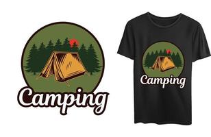 Camping tshirt design vector