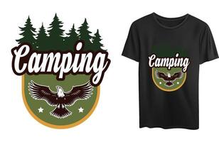 Camping tshirt design vector