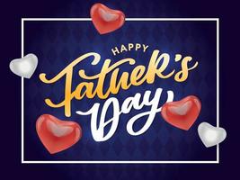 Happy Father's Day Calligraphy greeting card. Banner Vector illustration.