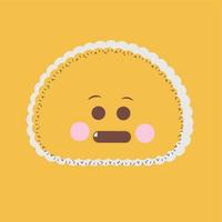 Flat cute emoticon vector