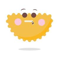 Emoticon with kawaii expression cute emoji vector