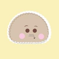 Cute emoji illustration emoticon sticker hand drawn vector