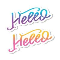 Hello in hand drawn style. Hello world. Lettering design concept. White background. Hand lettering typography. New year party. Hello quote message bubble. Hello symbol. vector