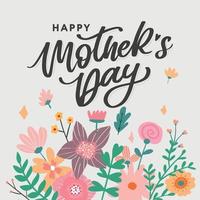 fondo de banner de tarjeta de felicitación de caligrafía de feliz día de la madre vector