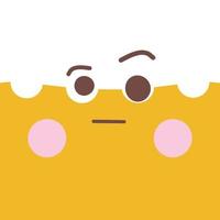 emoticono cara lindo emoji ilustración kawaii expresión vector