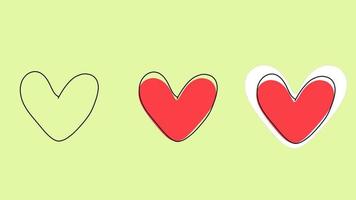 Hearts line cute design illustration hand drawn hearts vector