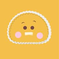 Flat cute emoticon vector