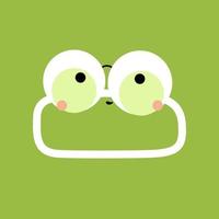 Green froggy flat with emoji expressions vector