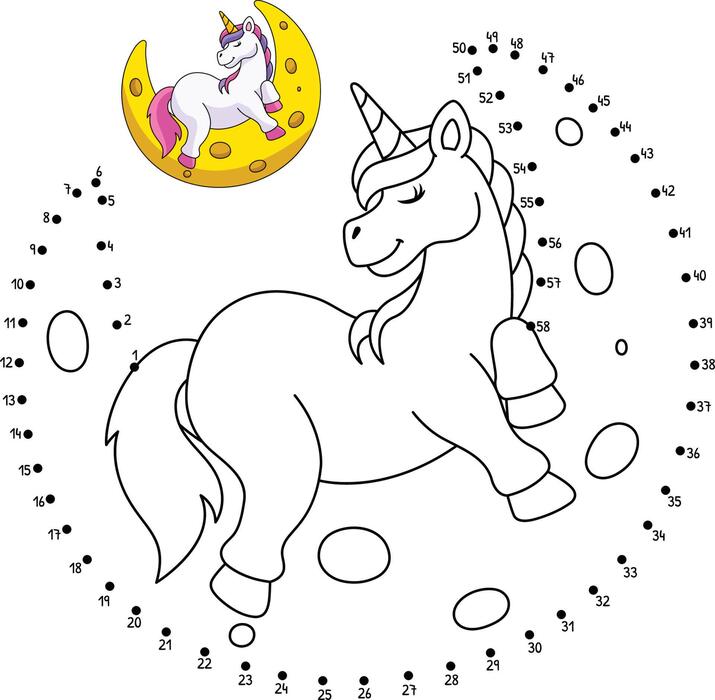 Unicorn Dot To Dot Vector Art, Icons, and Graphics for Free Download