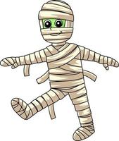 Mummy On Halloween Cartoon Colored Clipart vector