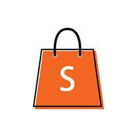 icono de bolsa de compras. ilustración de diseño de bolsa de compras, signo simple de bolsa de compras. diseño del logo de la bolsa de compras. vector