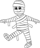 Mummy Halloween Coloring Page Isolated for Kids vector