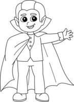 vampiro halloween página para colorear aislado para niños vector