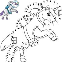 Dot to Dot Unicorn Astronaut In Space Isolated vector