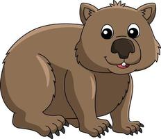 Wombat Animal Cartoon Colored Clipart Illustration vector