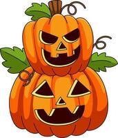 Halloween 2 Tiers Pumpkin Cartoon Colored Clipart vector