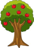 Apple Tree Cartoon Colored Clipart Illustration vector