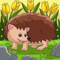 Hedgehog Colored Cartoon Farm Illustration vector