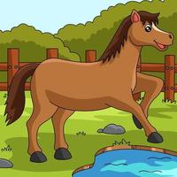 Horse Colored Cartoon Farm Illustration vector