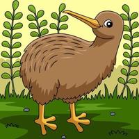 Kiwi Animal Colored Cartoon Illustration vector