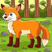 Fox Colored Cartoon Farm Illustration vector