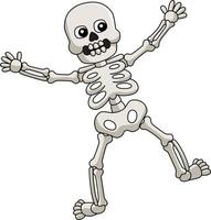 Dancing Skeleton Halloween Cartoon Colored Clipart vector