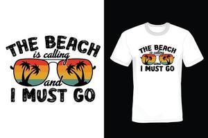 Beach T shirt design, vintage, typography