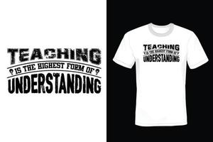 diseño de camiseta de profesor, vintage, tipografía vector