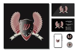 Wings for tattoo or mascot design vector
