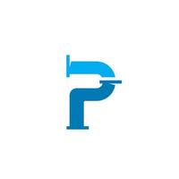 Pipe Logo Plumbing With Letter P Symbol vector