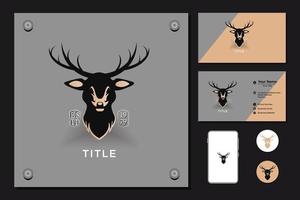 diseño de plantilla de símbolo, insignia y logotipo con tema de cazador