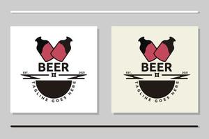 Drinker Pub Bottles Abstract Vector Vintage Label or Logo Template, Beer Label and Logos