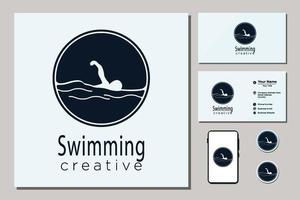 Creative Swimmer logo for design vector