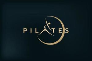 Entrenadora pilates mujer, identidad del logotipo de yoga vector