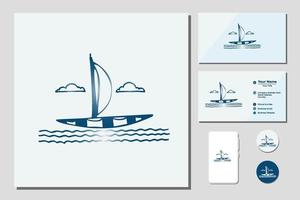 Traditional Sailboat from Asia Africa, Silhouette of Dhow logo design