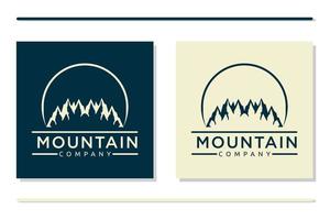 Simple Modern Mountain Landscape Logo Design Vector