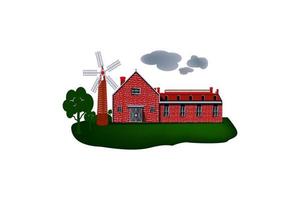 Wood Barn Farmhouse Minimalist Vintage Retro Logo design inspiration vector
