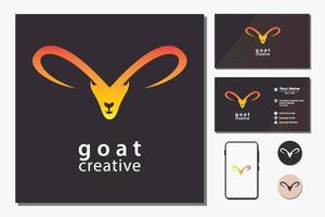 Minimalist Goat Head Logo design vector