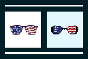 acerca de las gafas de sol de la bandera americana gráfico del 4 de julio vector