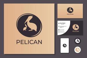 Silhouette pelican for logo vector