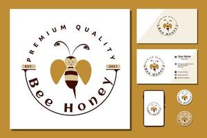 Colorful Cute Bee Isolated on white Background Logo Design Inspiration vector