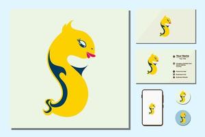 Cute fish yellow for design inspiration vector