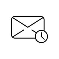 email with clock. email and timer icon vector