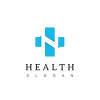 Medical Cross and Health Pharmacy Logo Vector Template With N Initial Symbol