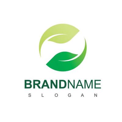 Circle Leaf Logo Design Template