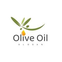 logotipo de aceite de oliva con símbolo de gota vector