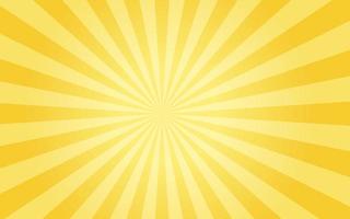 rayos de sol estilo vintage retro sobre fondo amarillo, fondo de patrón de rayos de sol. ilustración vectorial de verano vector