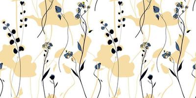 Wild plants field in the scandinavian style vector