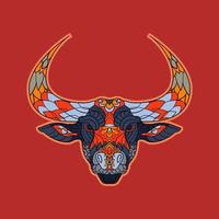 Bull head aka symbol Lunar Year vector