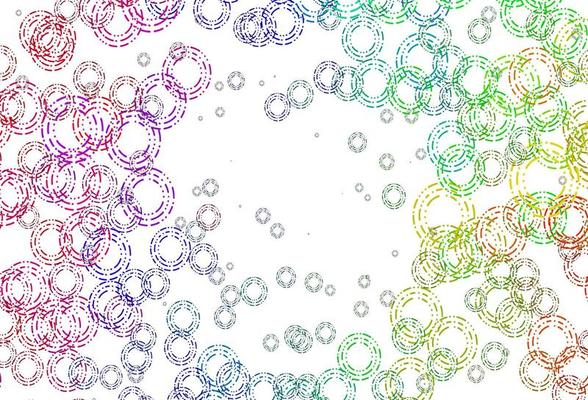 Light Multicolor, Rainbow vector background with bubbles.
